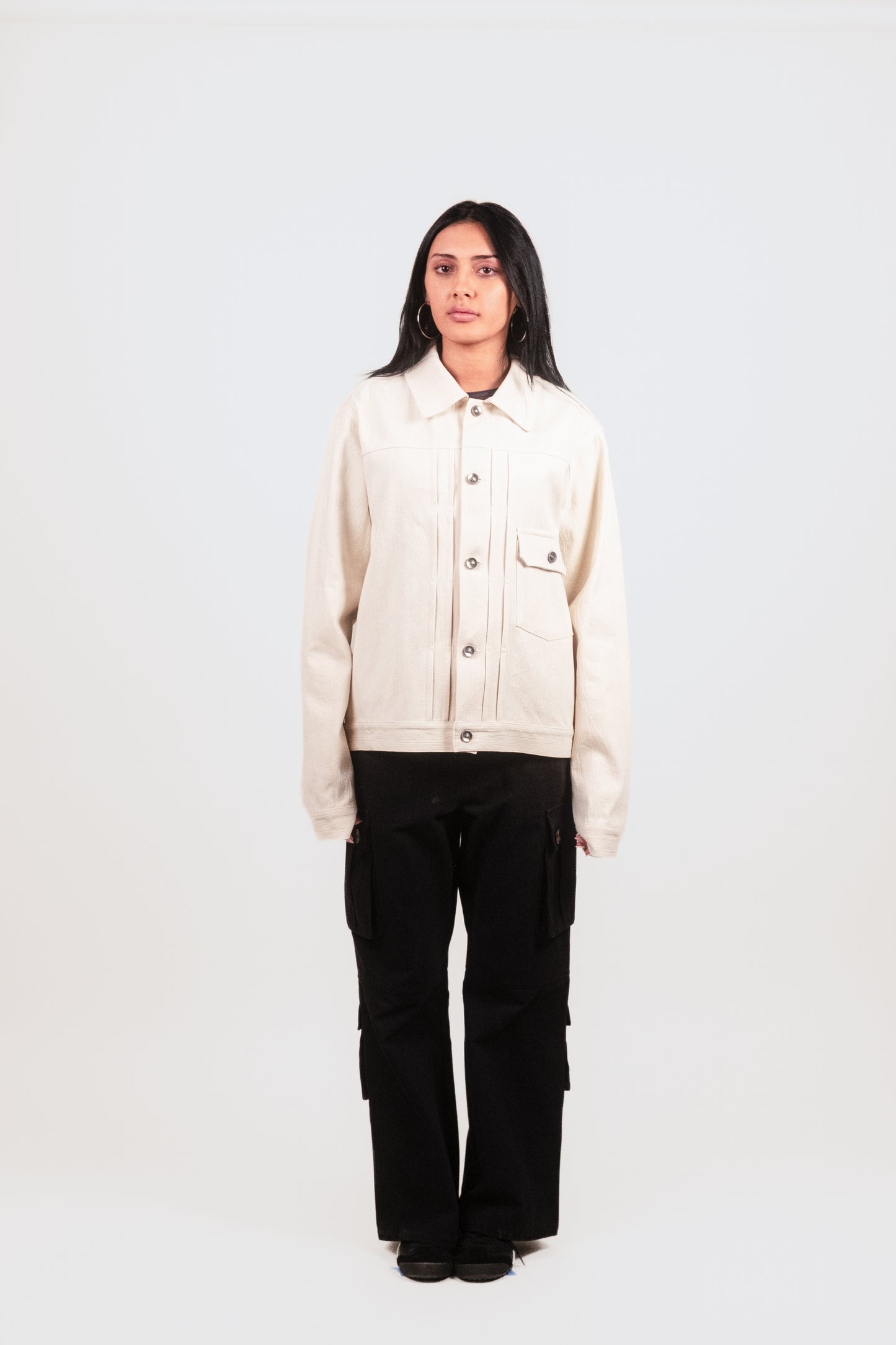 Pleated Military Blouson